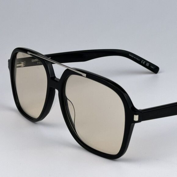 NEW Saint Laurent SL545 001 Black Light Yellow Pilot Unisex Sunglasses - Picture 11 of 15